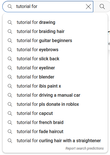 YouTube search results for 